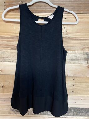 J. Crew size XS Black Sleeveless Classic Blouse Tank with Keyhole Back Cutout